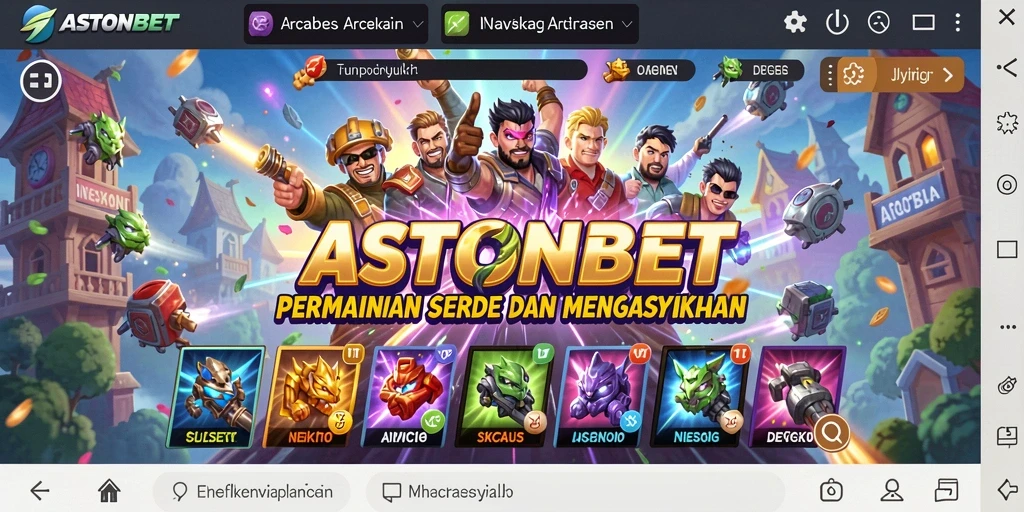 Screenshot gameplay ASTONBET menampilkan aksi seru dalam permainan Arcade.