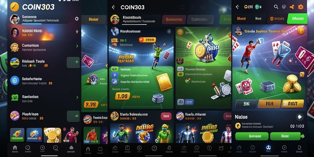 Screenshot gameplay menunjukkan antarmuka taruhan yang menarik di COIN303.