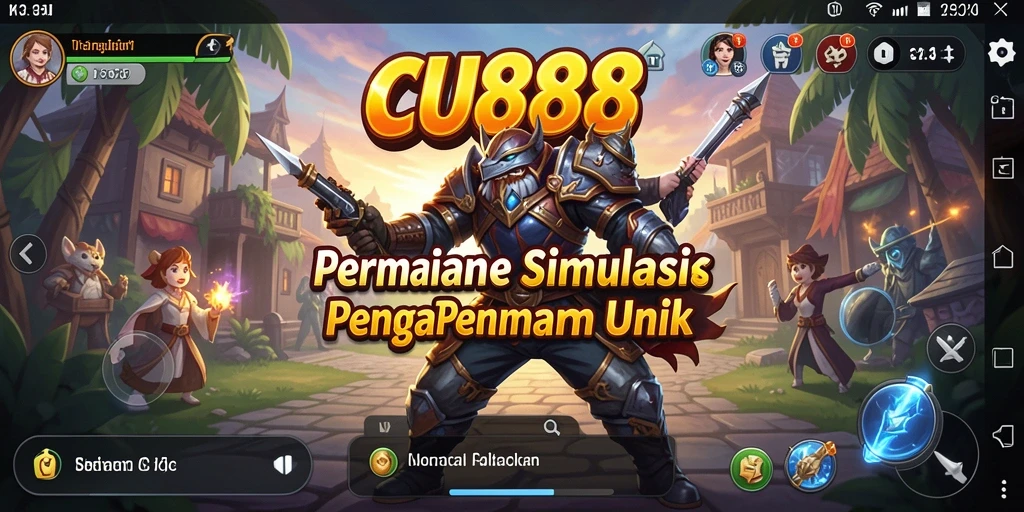 Tangkapan layar CU888 menampilkan pengalaman simulasi imersif dan interaksi yang menarik.