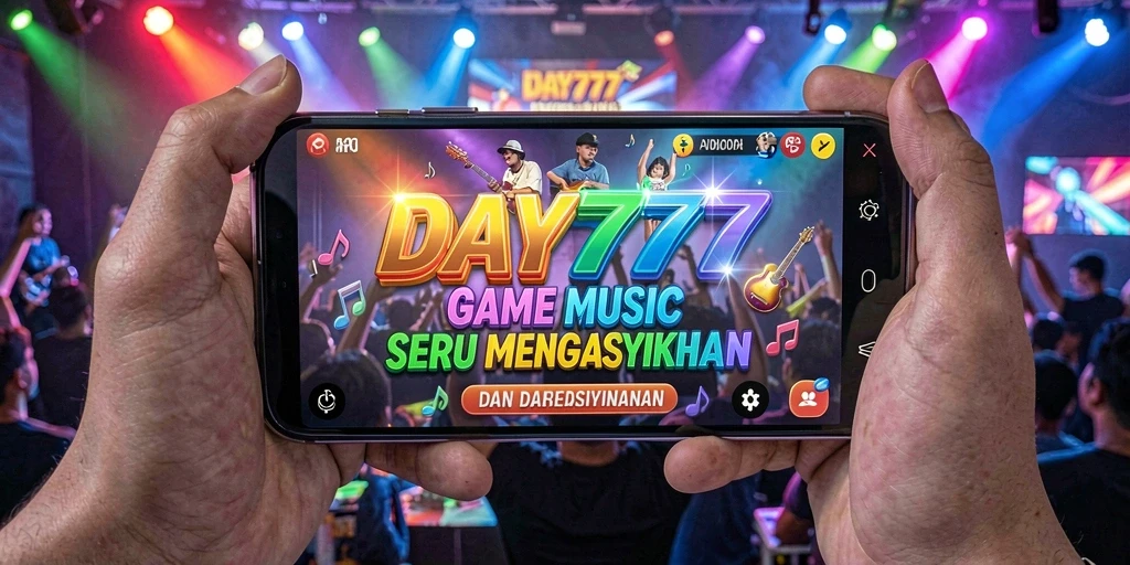 Tampilan screenshot DAY777 menampilkan gameplay musik yang seru dan menarik.