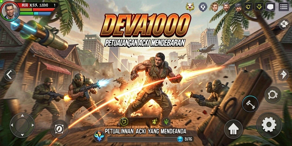 Tangkapan layar utama DEWA1000 menunjukkan aksi yang mendebarkan.