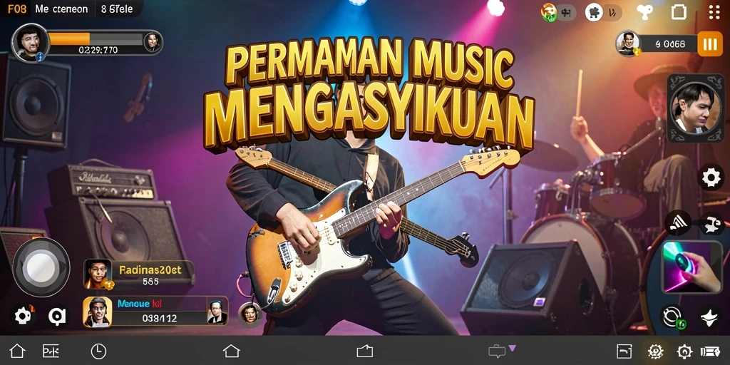 Tampilan snapshot gameplay yang memukau dari F08 dengan berbagai musik.