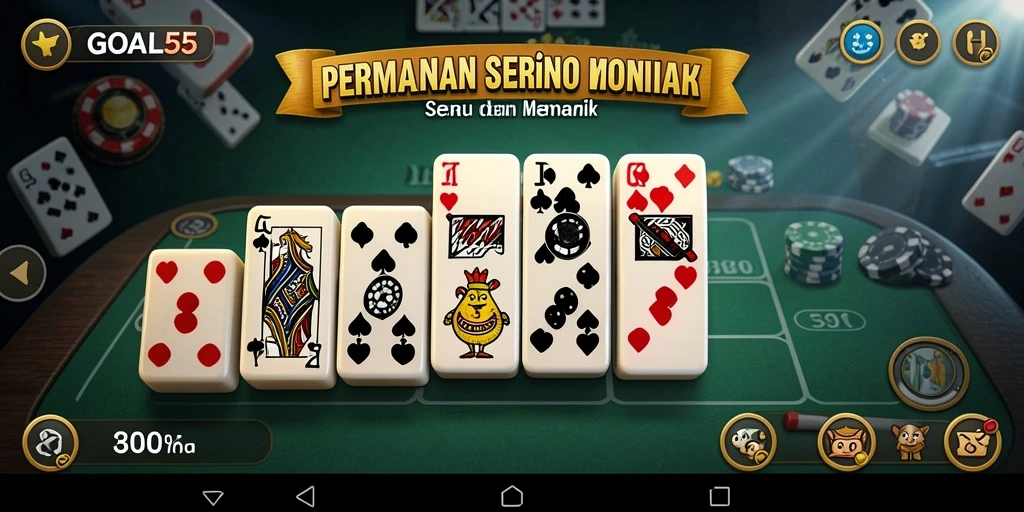 Screenshot gameplay GOAL55 menampilkan keseruan permainan Domino.