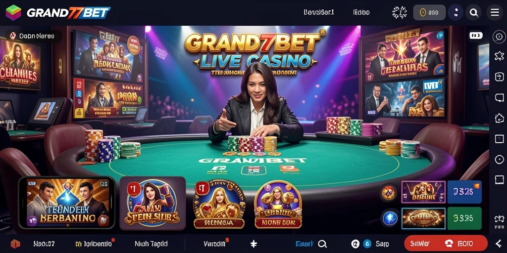 Tampilan gameplay Live Casino yang menakjubkan di GRAND77BET.
