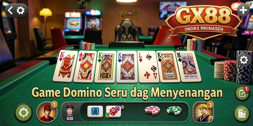Screenshot gameplay GX88 menampilkan suasana permainan Domino yang menarik.