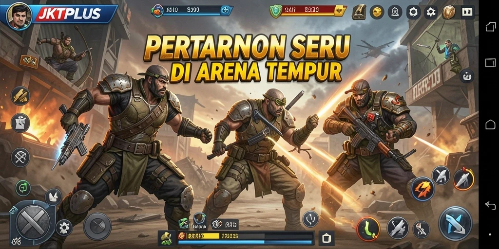 Gameplay JKTPLUS yang menampilkan pertarungan seru dan dinamis.
