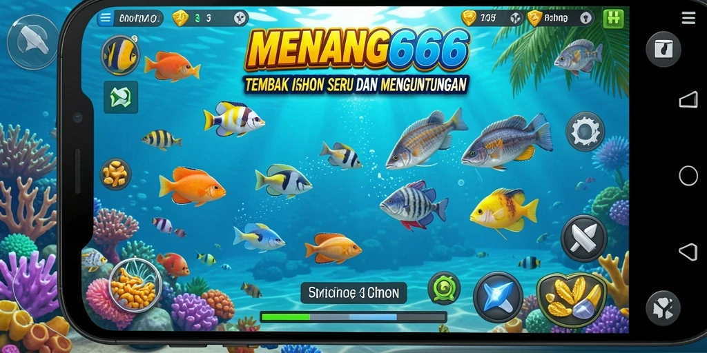 Screenshot MENANG666 menampilkan aksi menembak ikan dengan grafis yang memukau.