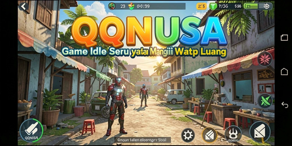 Tampilan gameplay QQNUSA yang menawan dalam mode Idle.