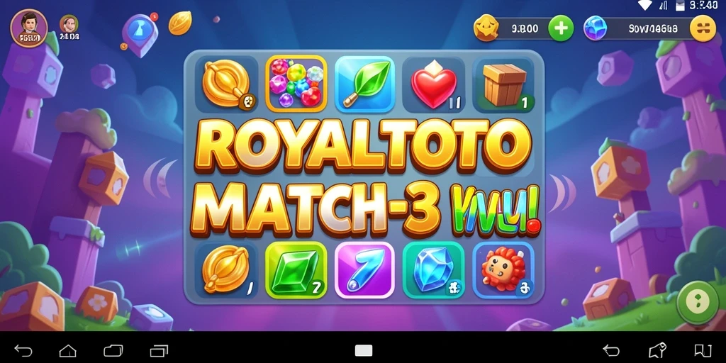 Tangkapan layar dari gameplay seru ROYALTOTO dengan elemen Match-3.