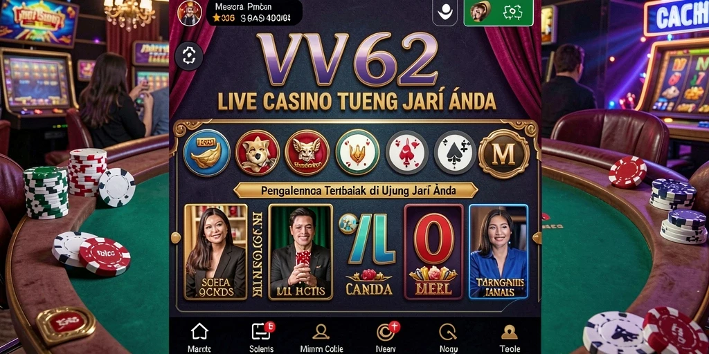 Tangkapan layar gameplay Live Casino VV62 yang menarik dan interaktif.