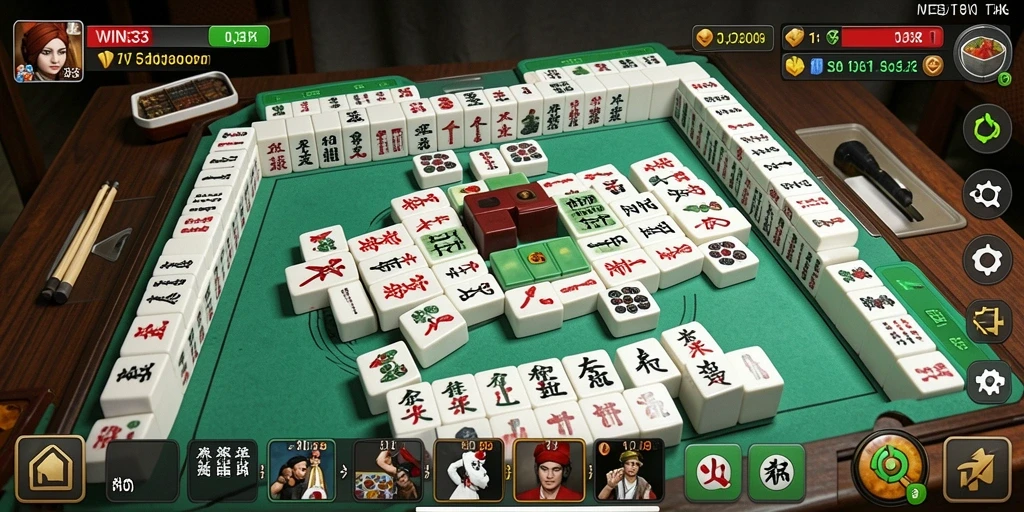 Tampilan gameplay Mahjong yang menarik di WIN33.